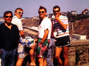 1990 - 16denní zájezd Německo, Belgie, Francie - zleva Dalibor Pečiva, Milan Janoschec, Jiří Chlebek a Josef Šťastný - 03
