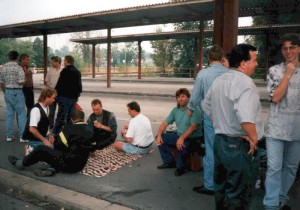 1997 09 - zájezd do Německa (Schwarzenberg) - ÚAN v Ostravě (čekání na nový autobus - náš měl poruchu)