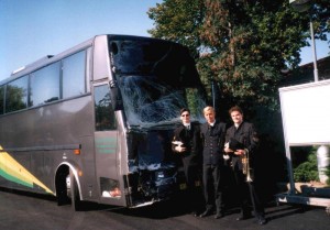 1997 10 - Brno, veletrhy - havárie našeho autobusu